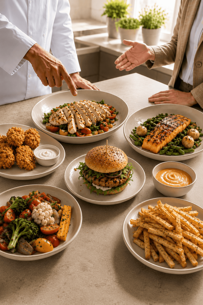 Chef presenting dish