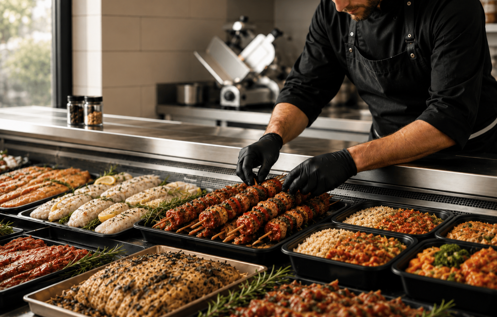 Butcher who prepares his products
