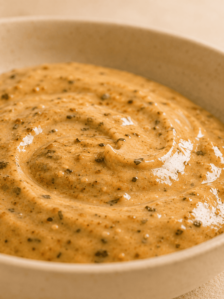 Bowl of orange sauce