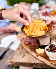 Chips and olives